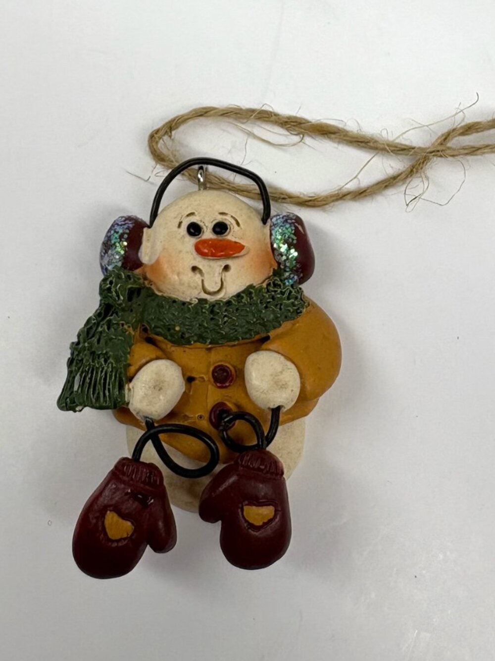 vintage resin snowman Christmas ornament
